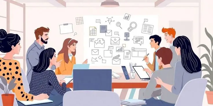 A group of people sitting together in an office, Best digital marketing strategist in Malappuram